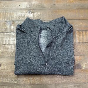 figs salta seamless long sleeve 1/4 zip underscrub top - extra large graphite